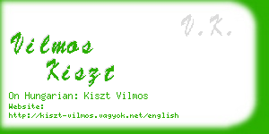 vilmos kiszt business card